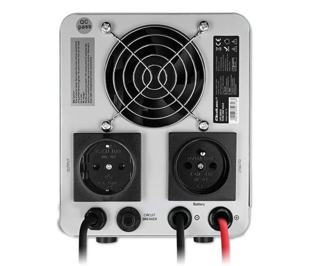 QOLTEC UPS Pure Sine Wave | 500VA | 350W | Stała faza | Szary 50716 - 1180182 - zdjęcie 4